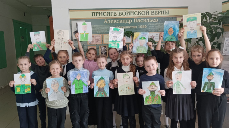 Портрет ветерана кистью детей. Портрет ветерана кистью детей.